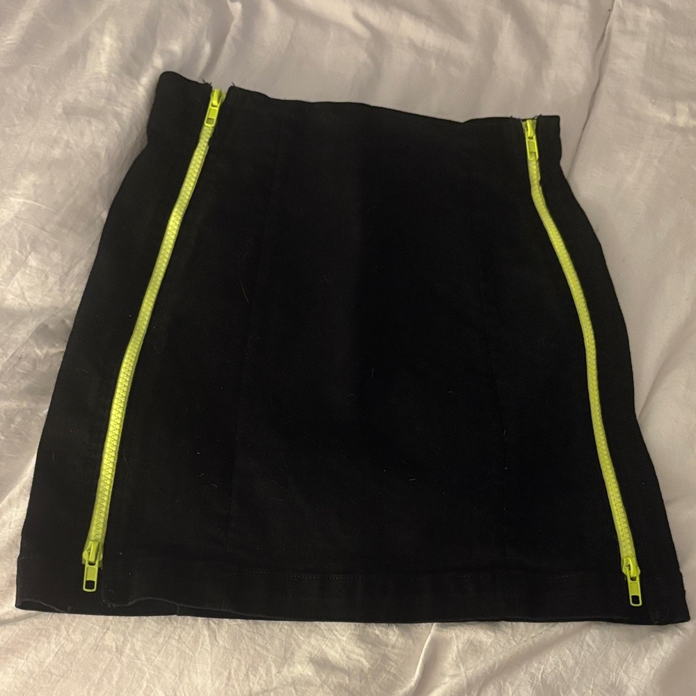Carmar Black Skirt with Neon Zippers